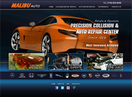 Malibu Auto website design by dzine it