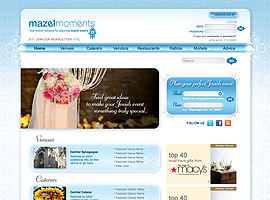 Mazel Moments website design by dzine it