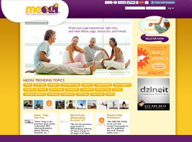 Meogi Social Yoga Community website design by dzine it