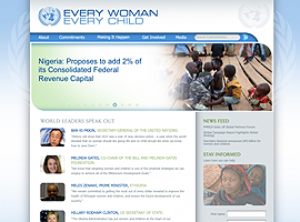 Every Woman Every Child website design by dzine it